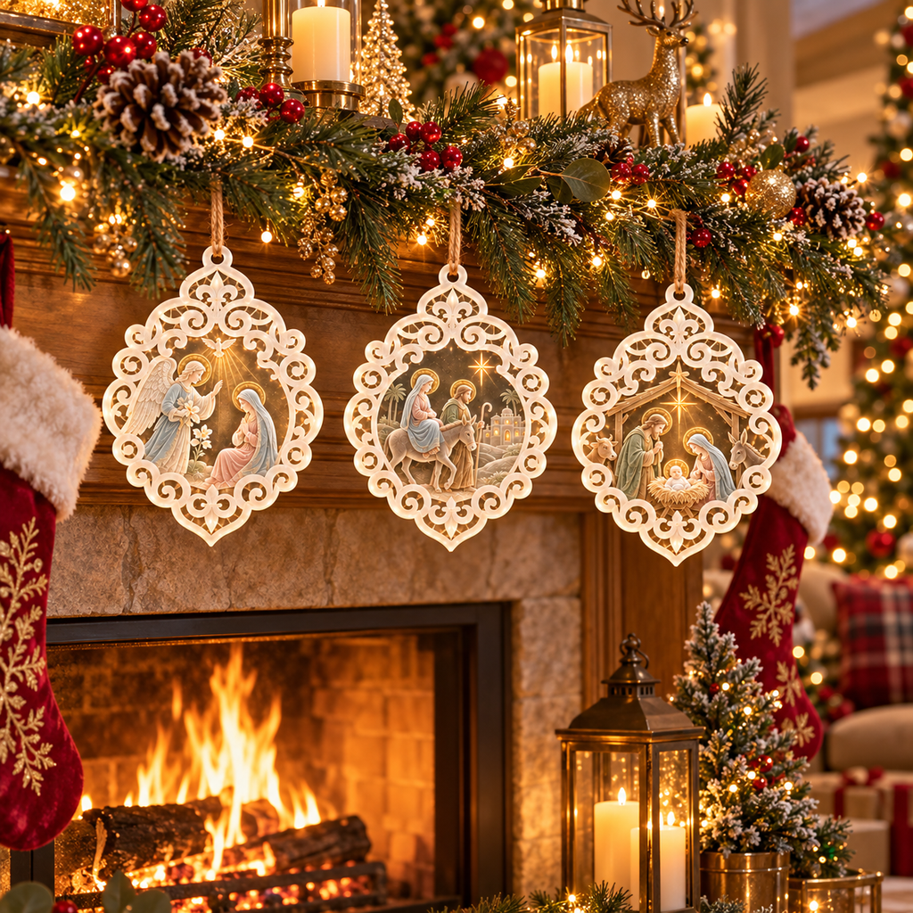 6-Piece Nativity Christmas Ornament Collection – Elegant  Holy Family, Guardian Angels, Three Wise Men & Bethlehem Scene Ornaments | Religious Christmas Tree Decorations & Christian Keepsake Gifts