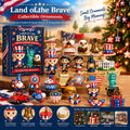 250 Years of American Spirit Acrylic Ornaments Advent Calendar, 24Pcs Patriotic Hanging Decor Gift Box