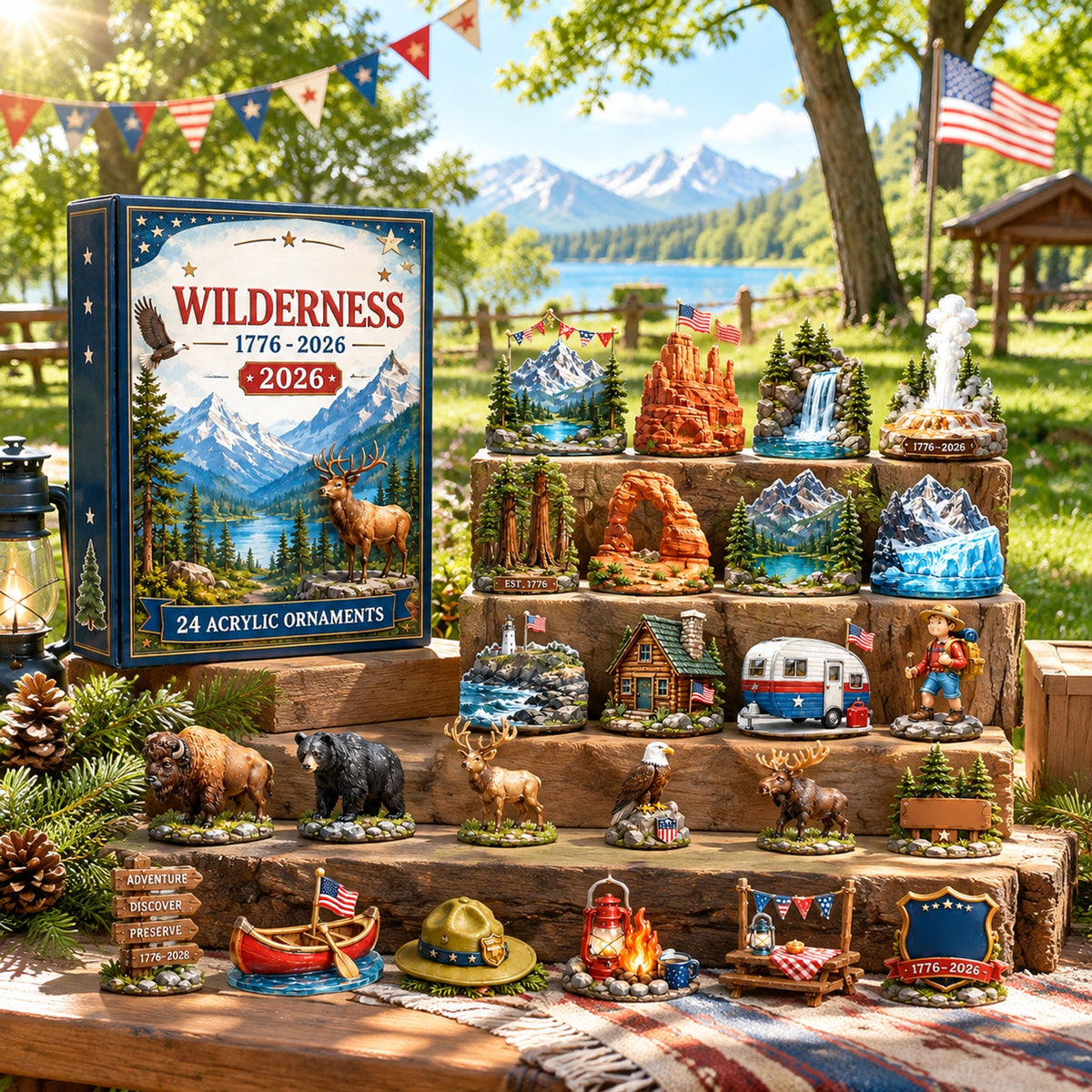 250 Years of American Wilderness Blind Box | 24Pcs Ornaments Advent Calendar