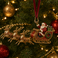 Christmas Santa & Reindeer Sleigh Ornament