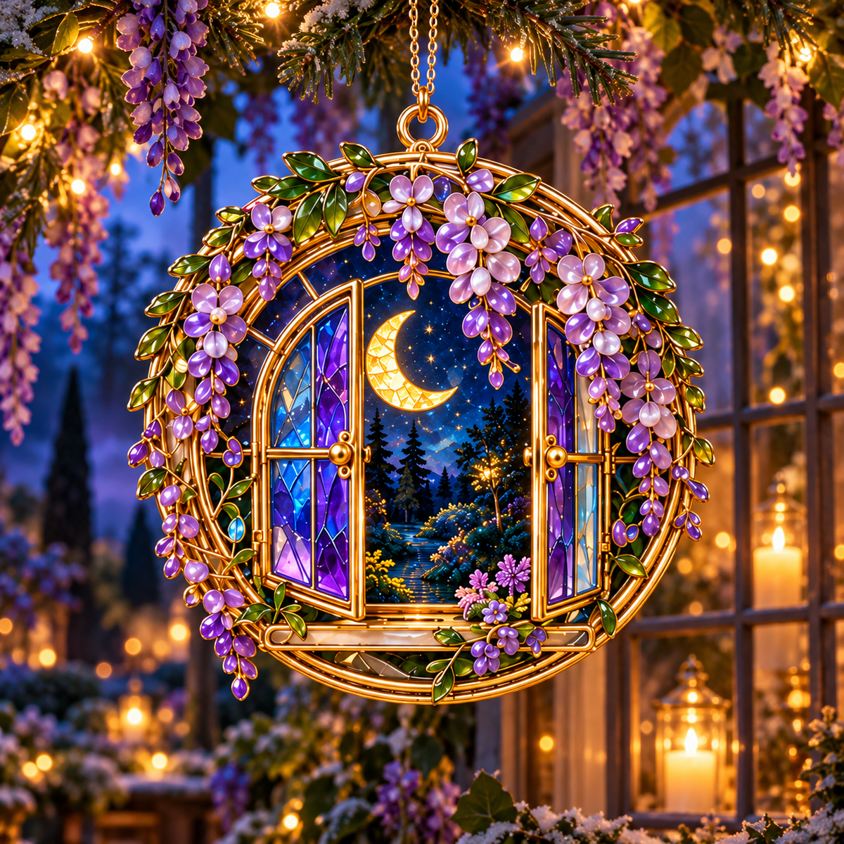 ✨ 2026 Enchanted Stained Glass Fairy Doors & Windows Christmas Ornaments – Set of 6