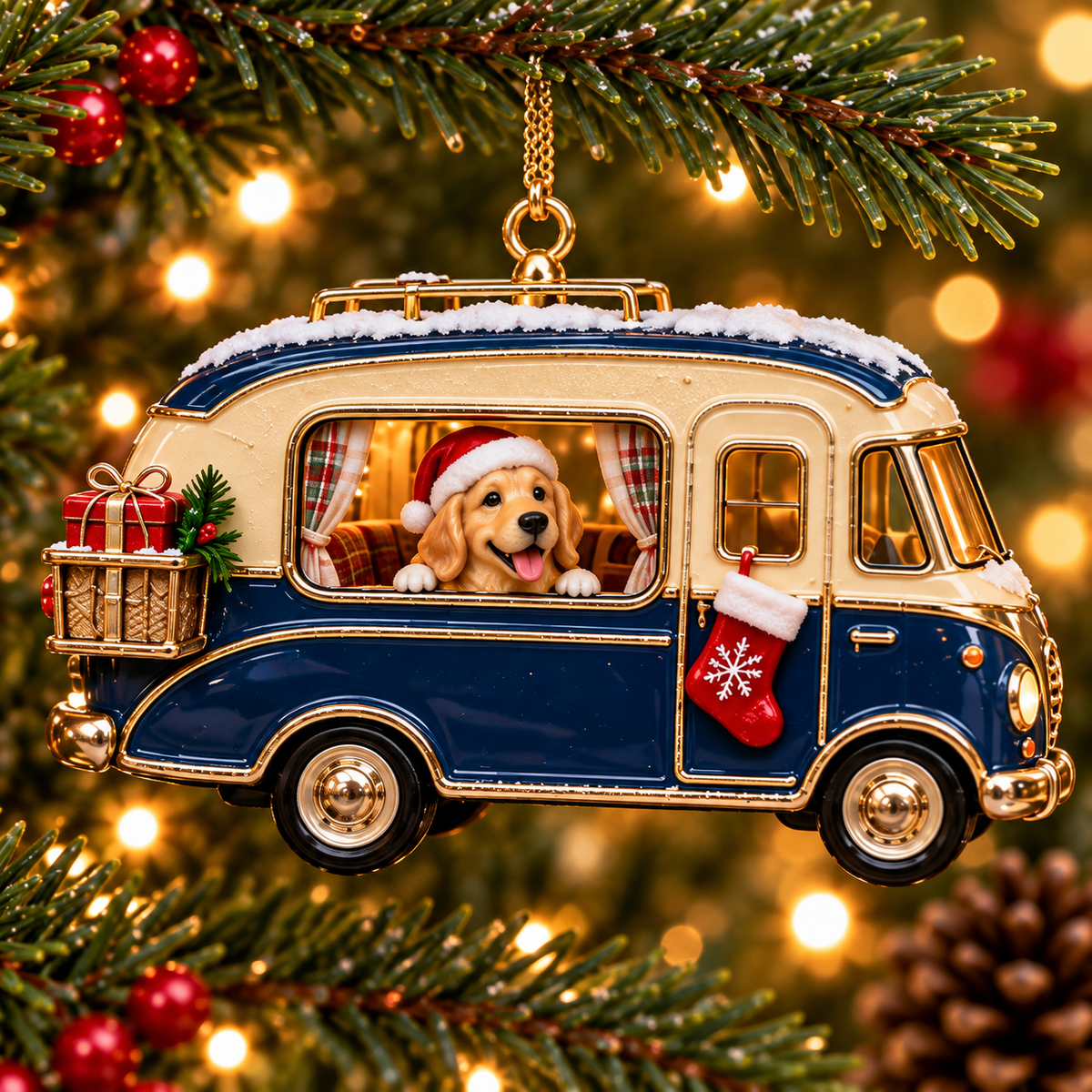 Vintage Christmas Camper Ornaments – 6-Piece Retro Holiday RV Collection | Cozy Christmas Tree Decorations & Heartwarming Keepsake Gifts