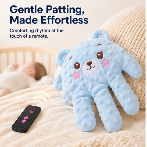 👶 Baby Soothing Rhythmic Palm – Remote-Controlled Patting & Warmth ☁️