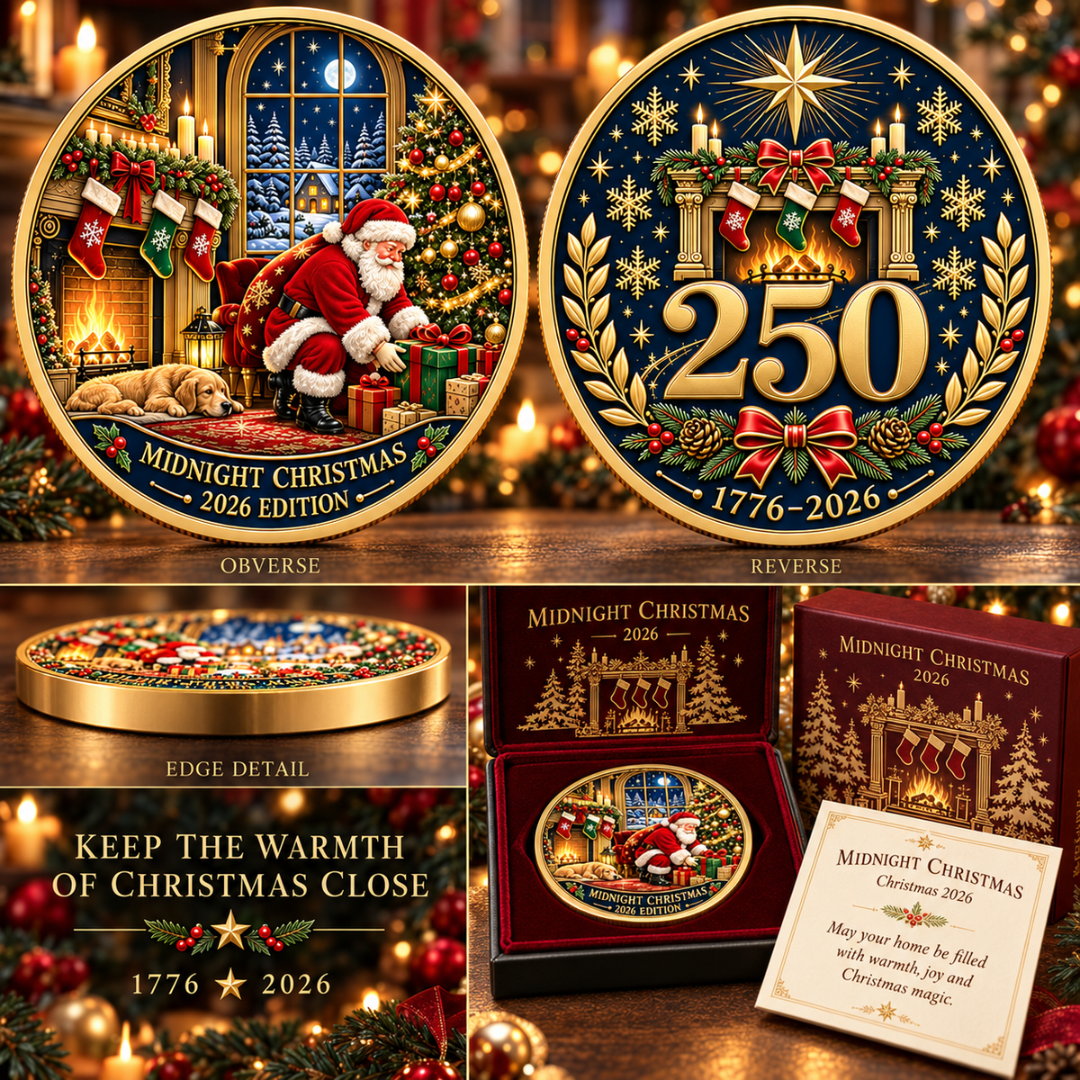 2026 Christmas Stories Commemorative Coin Collection – 7 Festive Designs Celebrating the 250th Anniversary