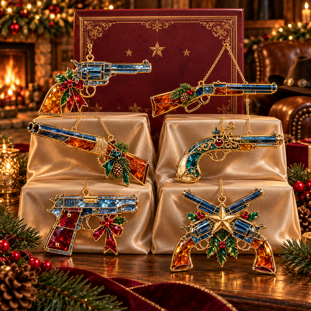 2026 Vintage Stained Glass Firearms Christmas Ornaments – Set of 6 ...