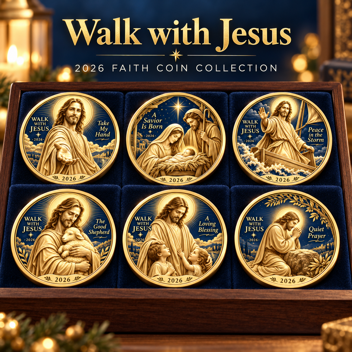 2026 Walk with Jesus Coin Collection – 6 Double-Sided Keepsakes of Faith, Hope & Love