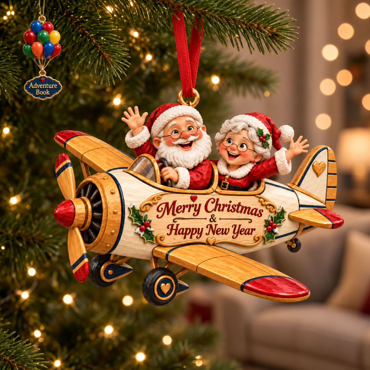 Santa & Mrs. Claus Christmas Adventures – Festive Tree Ornaments in 6 Charming Designs