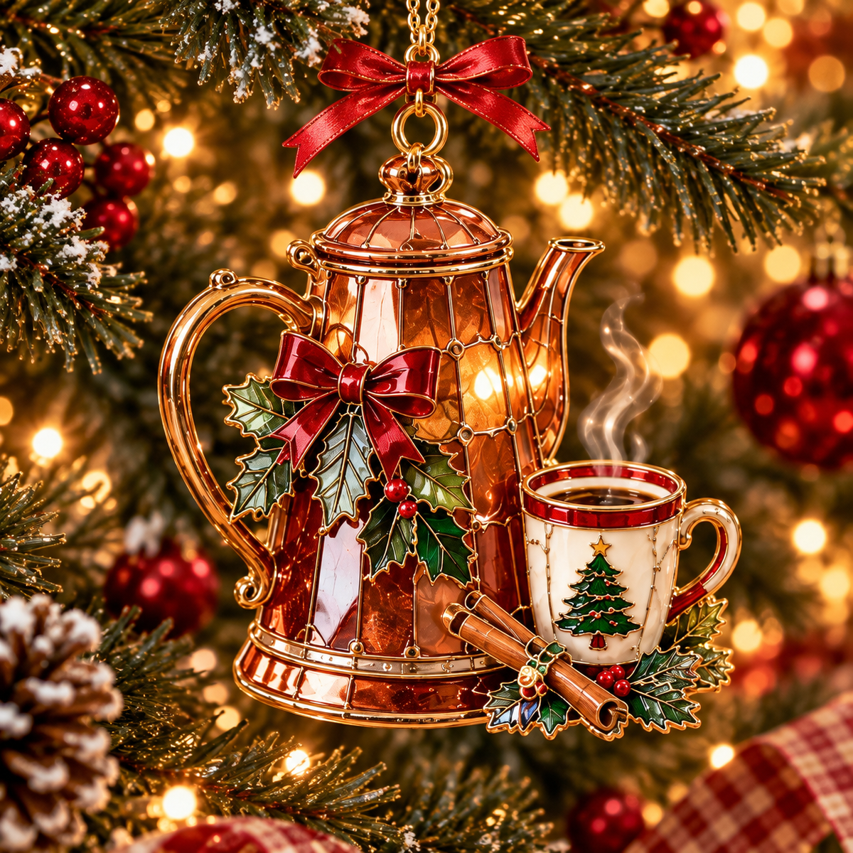 Vintage Christmas Kitchen Ornaments – 6-Piece Retro Baking & Cooking Ornament Set | A Heartwarming Christmas Gift for Bakers, Moms & Grandmas