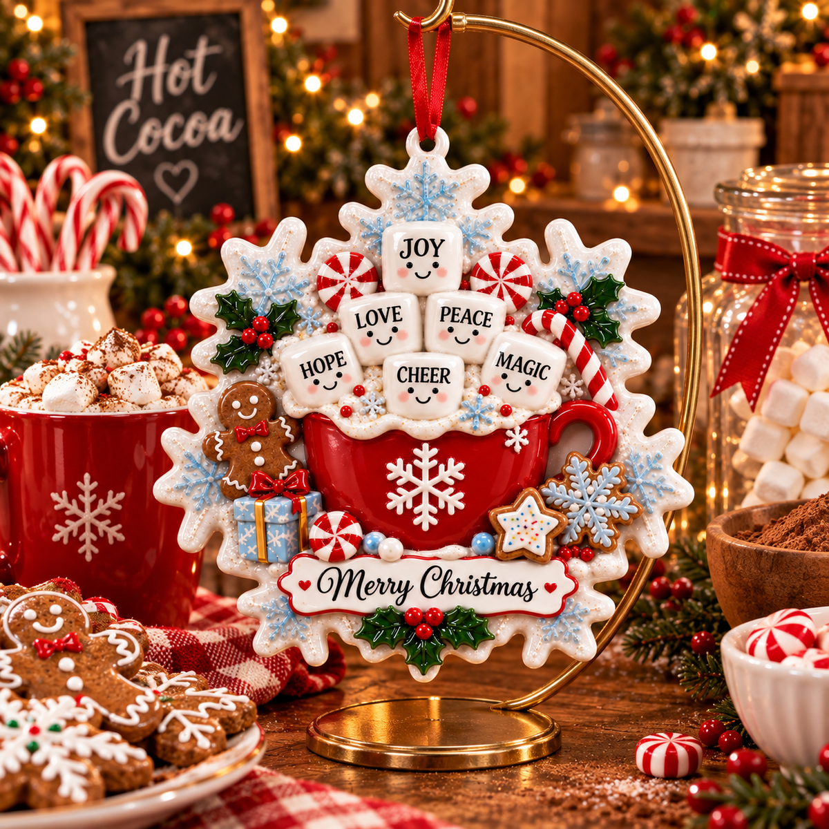 Christmas hot cocoa marshmallow ornament - product image 6