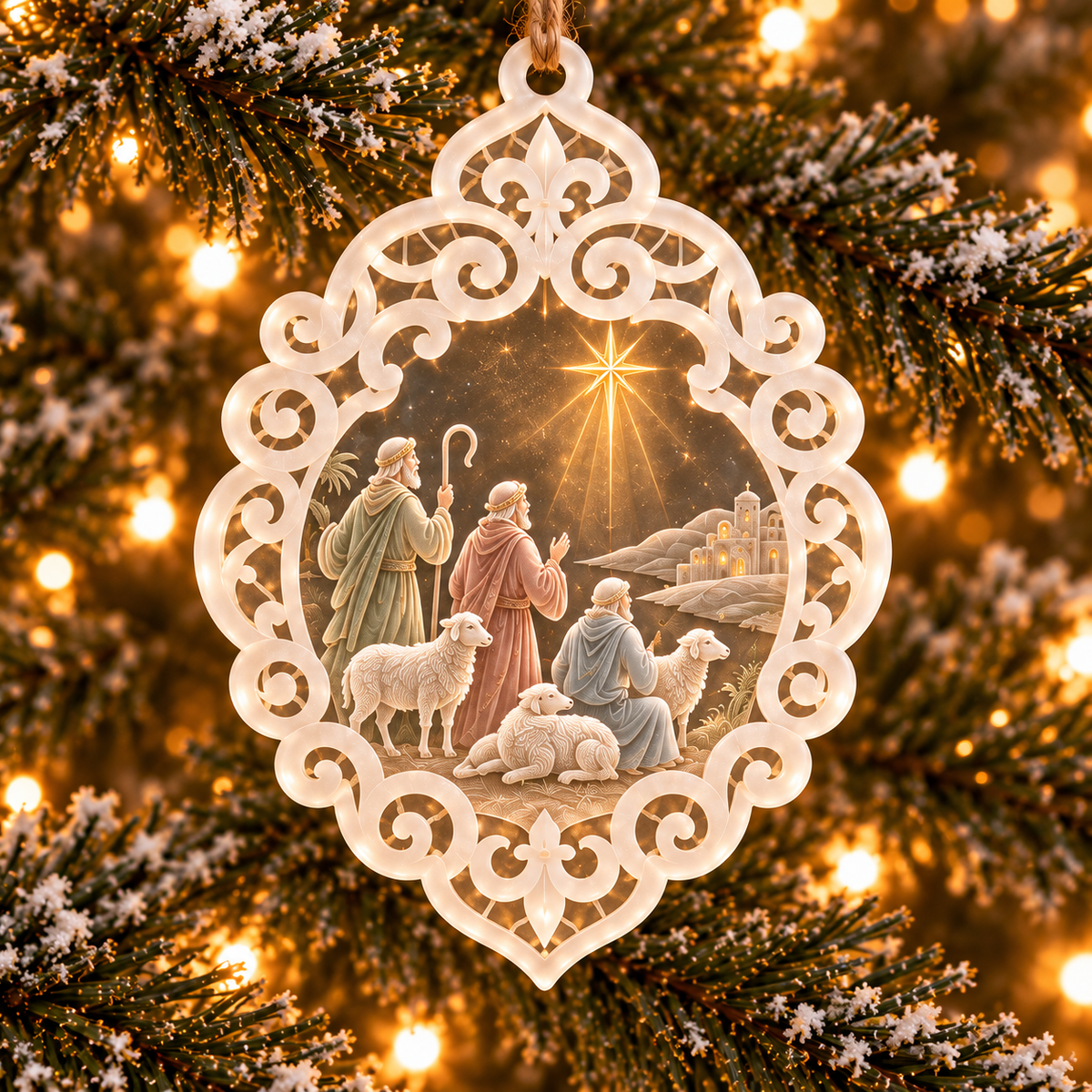 6-Piece Nativity Christmas Ornament Collection – Elegant  Holy Family, Guardian Angels, Three Wise Men & Bethlehem Scene Ornaments | Religious Christmas Tree Decorations & Christian Keepsake Gifts