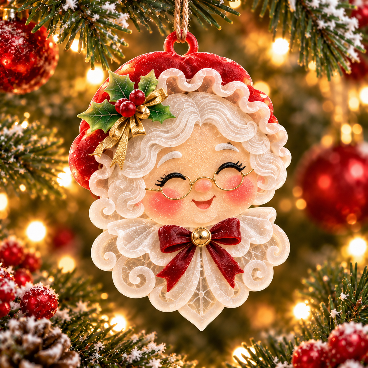 Vintage Frosted Christmas Ornament Collection - image 11