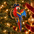 Pirate Adventures – Vintage Stained Glass-Style Christmas Ornaments, Set of 6