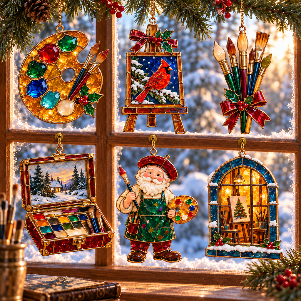 🎨 2026 Christmas Artist Ornaments – Set of 6 Creative Holiday Keepsakes