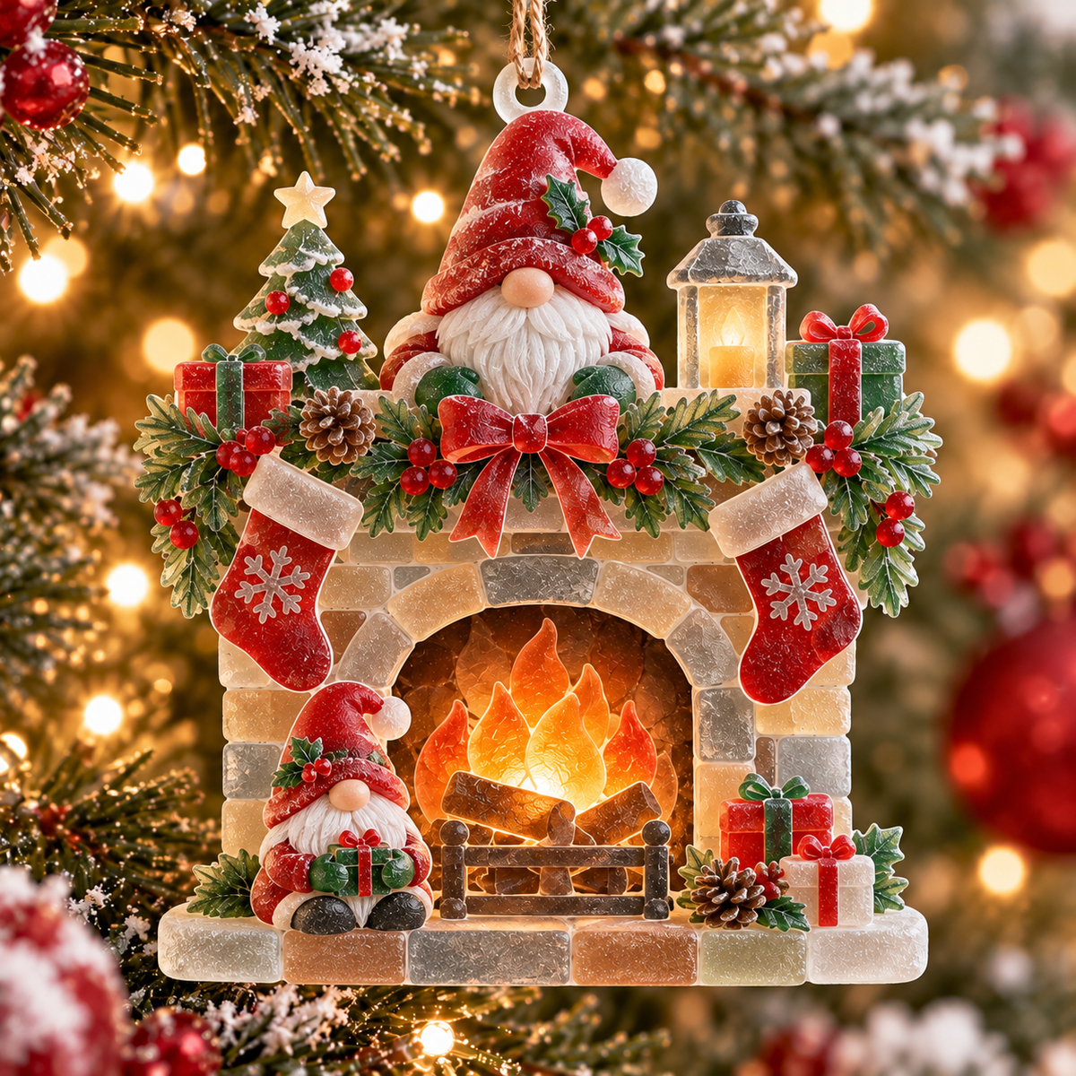 2026 Cozy Christmas Fireplace Ornaments - image 4