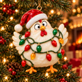 🐔 2026 Christmas Chicken Ornaments – Set of 6 Festive Farmhouse Holiday Keepsakes