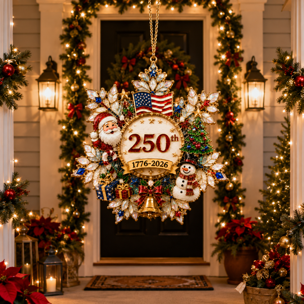 USA 250th Anniversary Snowflake Christmas Ornament – Patriotic Holiday Keepsake 1776–2026
