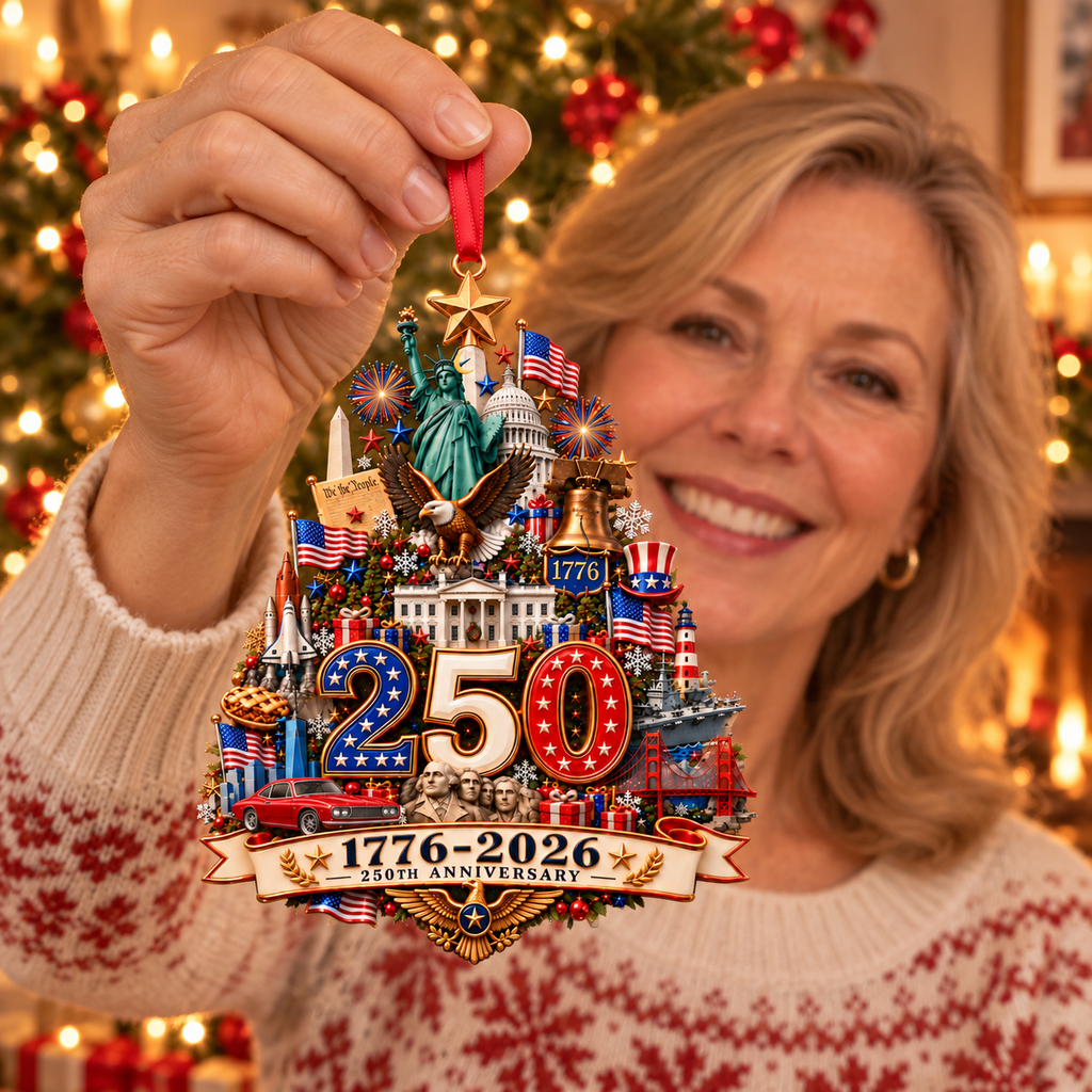 2026 250th Anniversary Christmas Ornament – 1776–2026 Patriotic Commemorative Keepsake, Meaningful Holiday Gift for Family & Friends