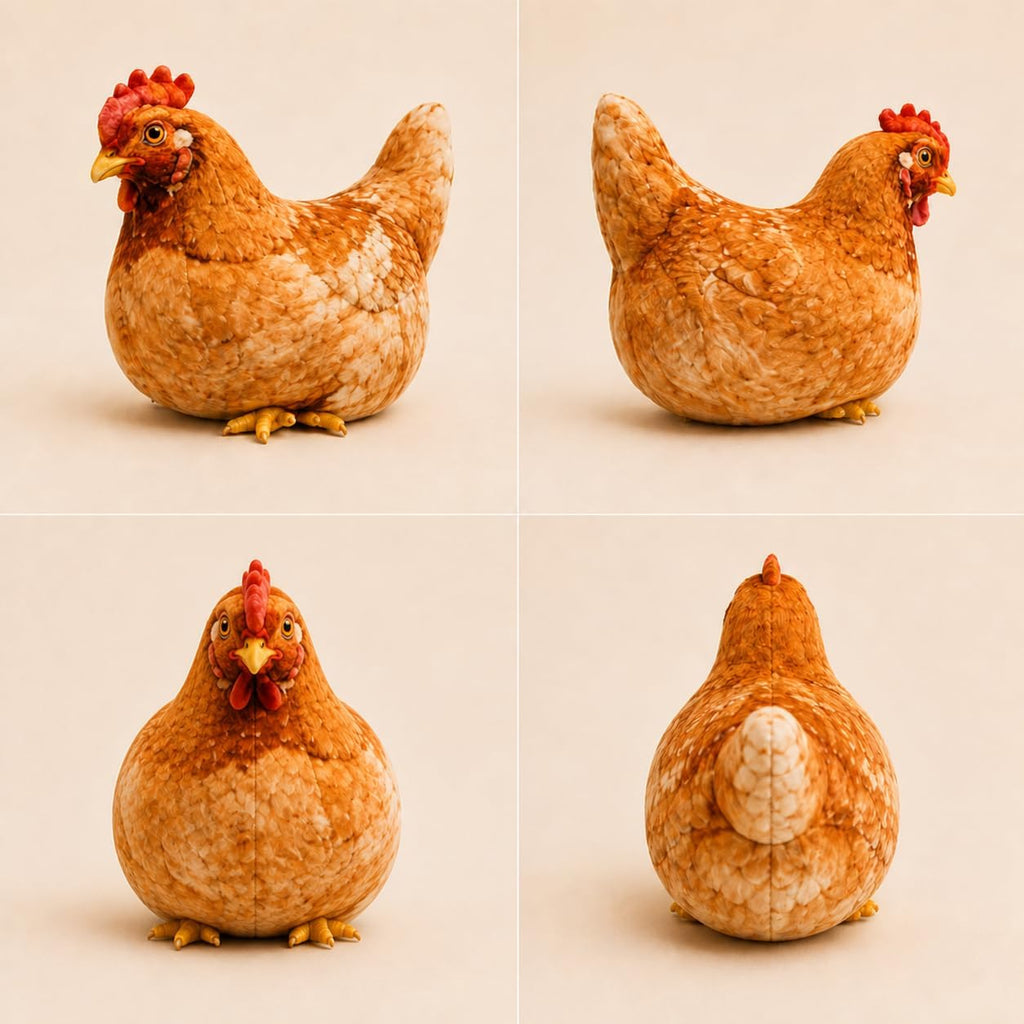 Chicken-Shaped Plush Pillow - Cute Hen Stuffed Animal, Realistic Look Home Decorative Cushion🐔