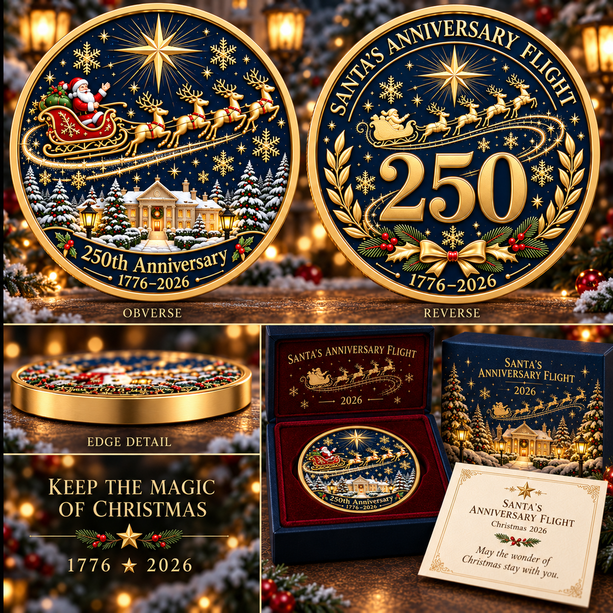 2026 Christmas Stories Commemorative Coin Collection – 7 Festive Designs Celebrating the 250th Anniversary