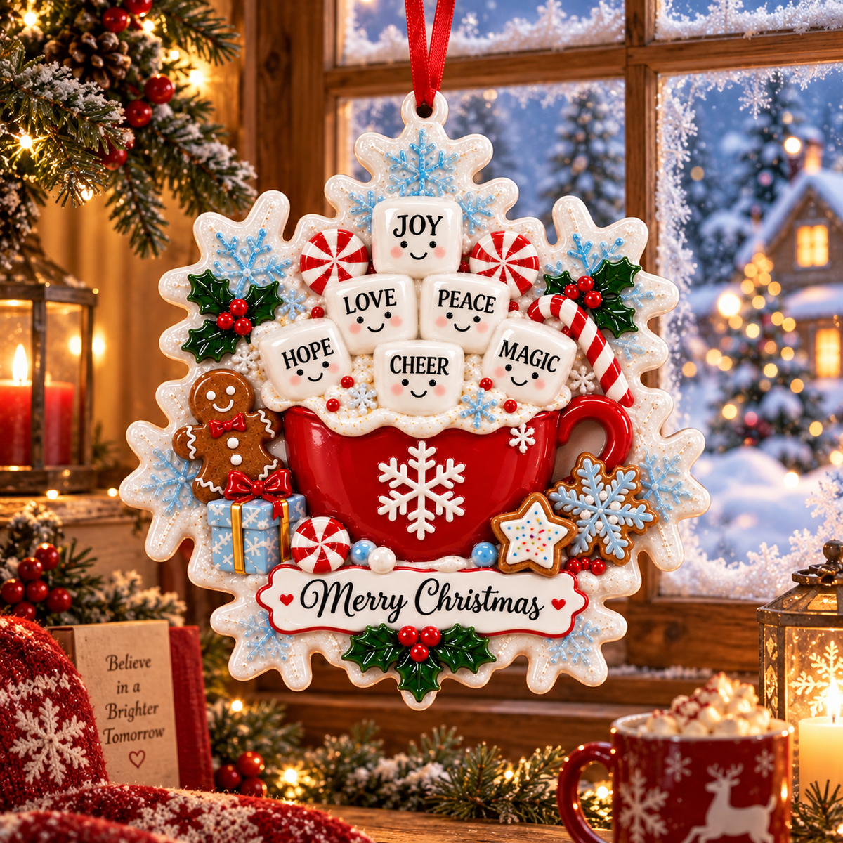 Christmas hot cocoa marshmallow ornament - product image 7