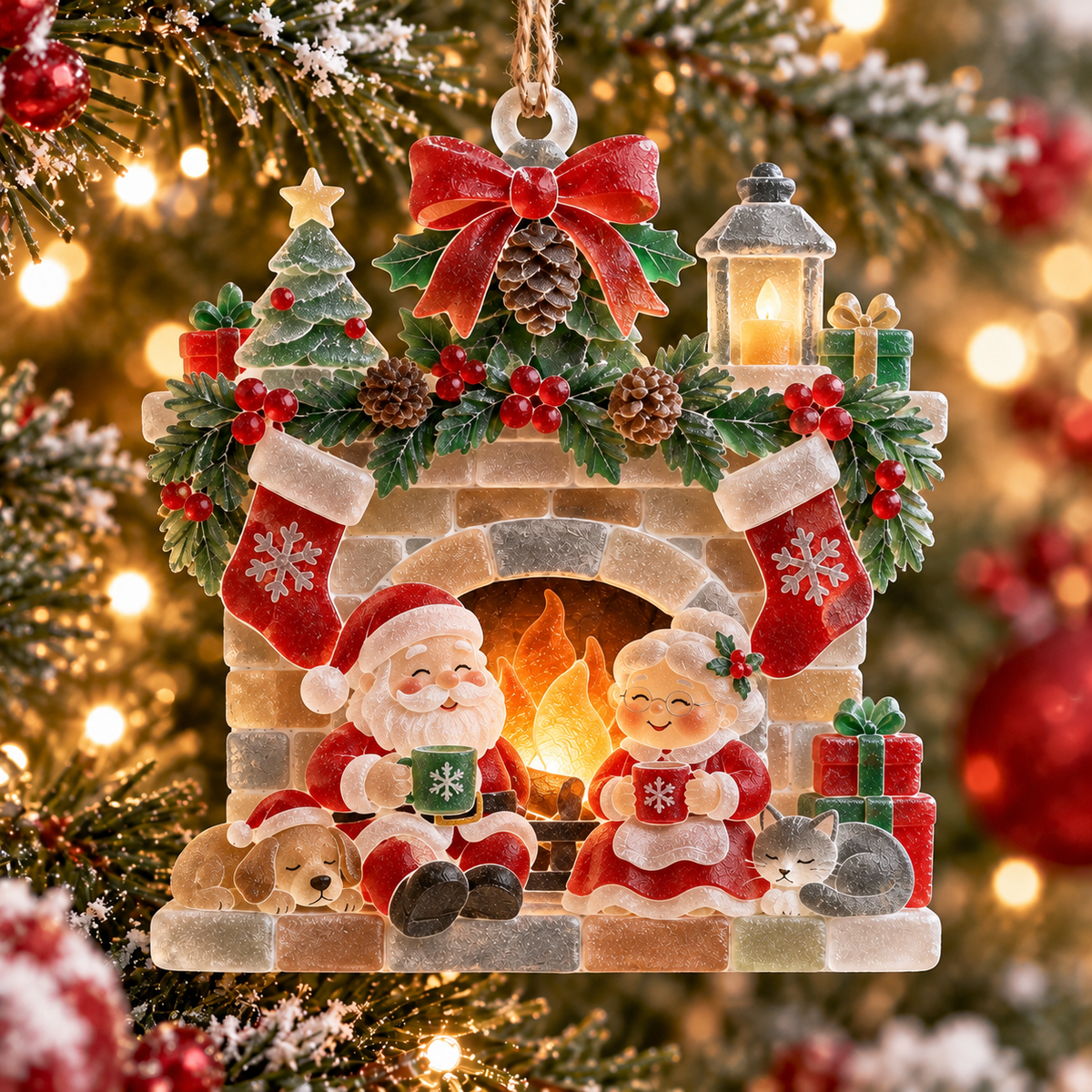 2026 Cozy Christmas Fireplace Ornaments - image 5