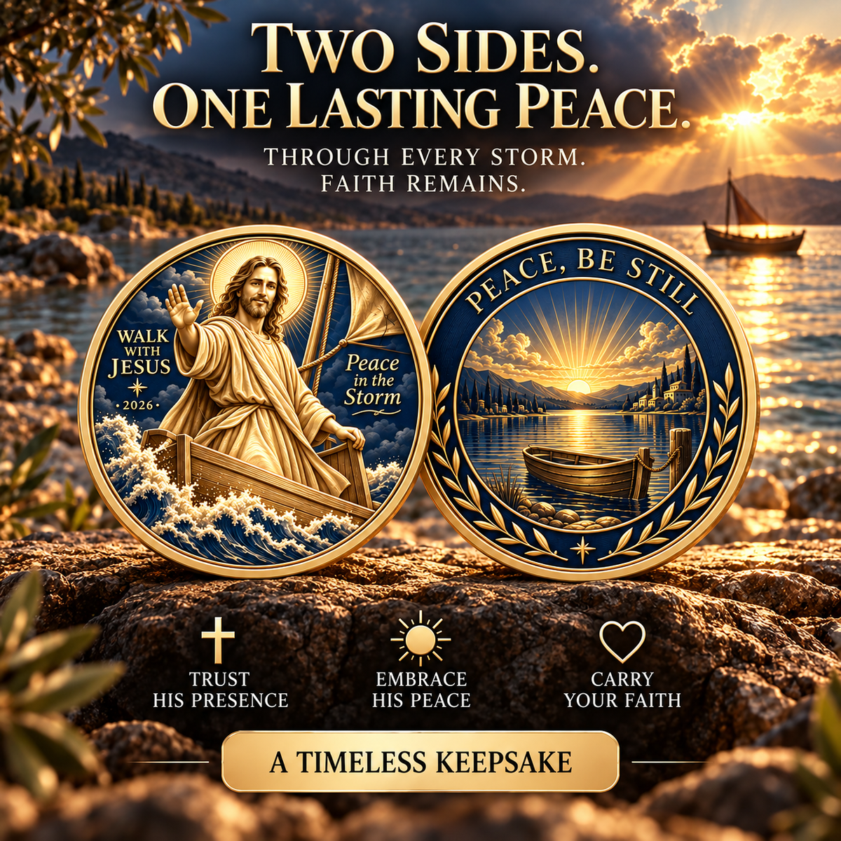 2026 Walk with Jesus Coin Collection – 6 Double-Sided Keepsakes of Faith, Hope & Love