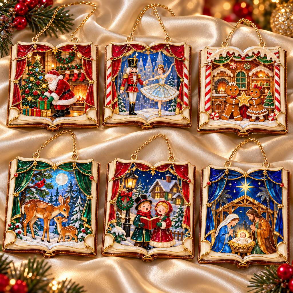 📖 2026 Christmas Storybook Ornaments – Set of 6 Magical Holiday Keepsakes