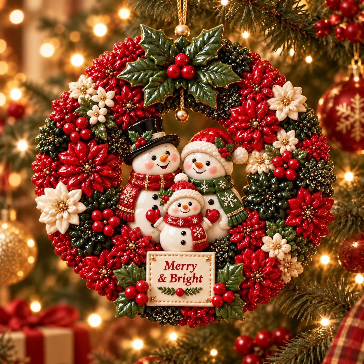 Merry & Bright Christmas Wreath Ornament Collection – 6-Piece  Santa, Snowman, Gingerbread, Nutcracker, Reindeer & Cardinal Christmas Tree Decorations | Festive Holiday Keepsake Gifts