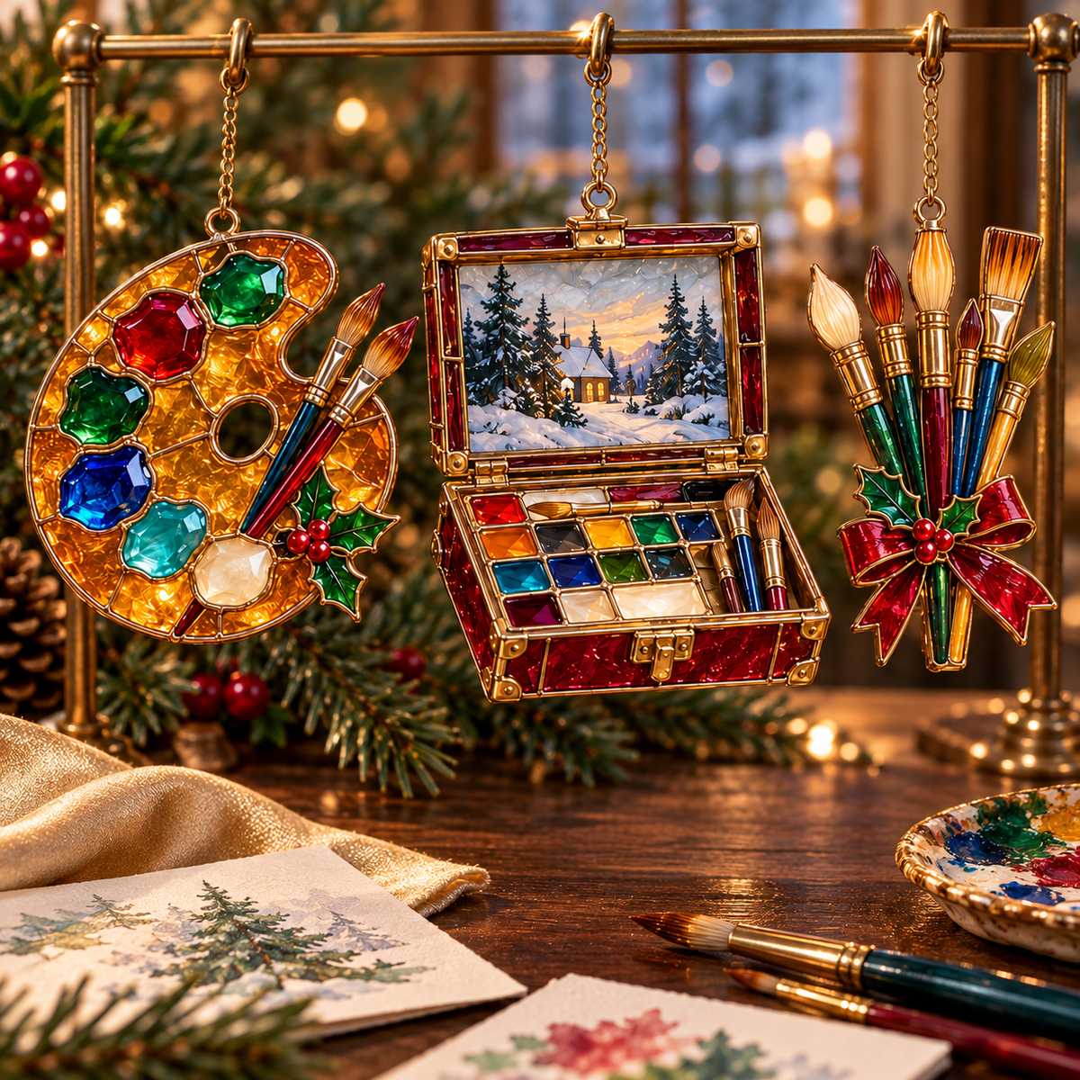 🎨 2026 Christmas Artist Ornaments – Set of 6 Creative Holiday Keepsakes