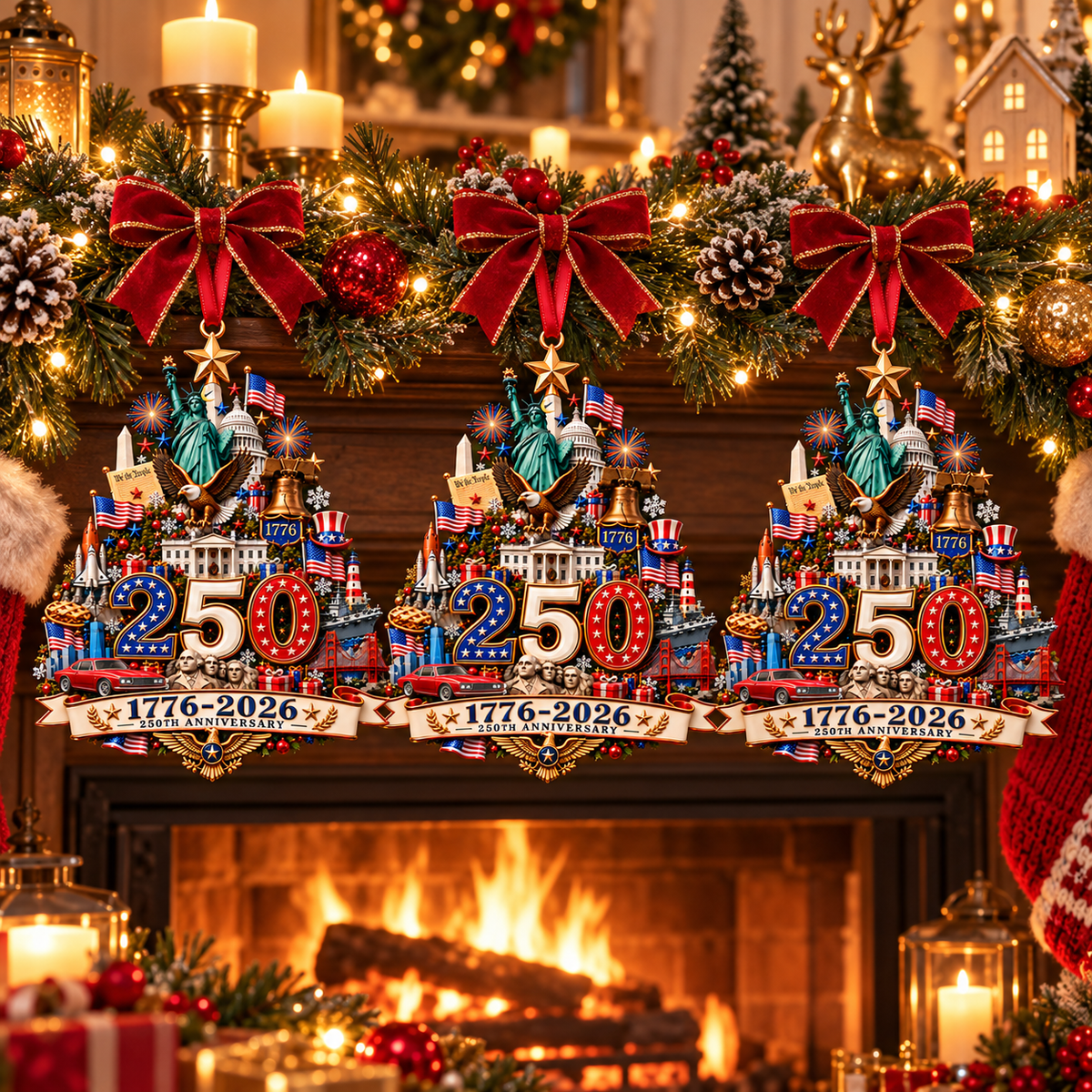 2026 250th Anniversary Christmas Ornament – 1776–2026 Patriotic Commemorative Keepsake, Meaningful Holiday Gift for Family & Friends
