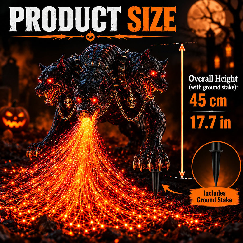 🎃 3-Headed Hellhound Halloween Light – Make Your Yard the One Everyone Remembers