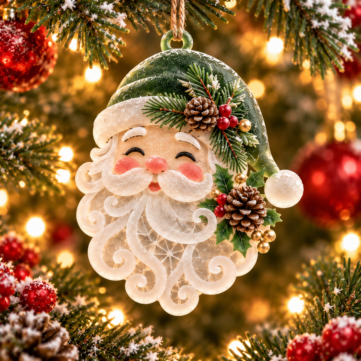 Vintage Frosted Christmas Ornament Collection - image 13