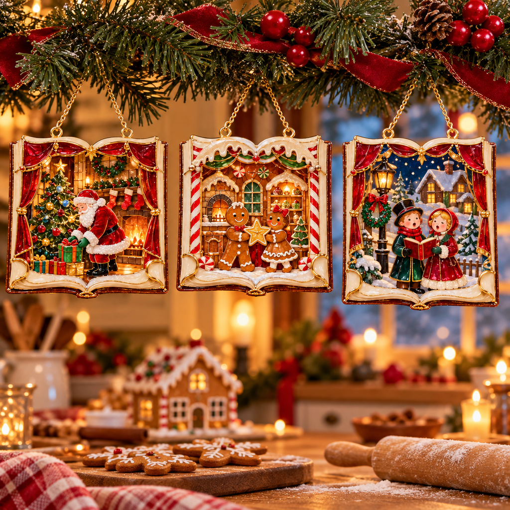 📖 2026 Christmas Storybook Ornaments – Set of 6 Magical Holiday Keepsakes