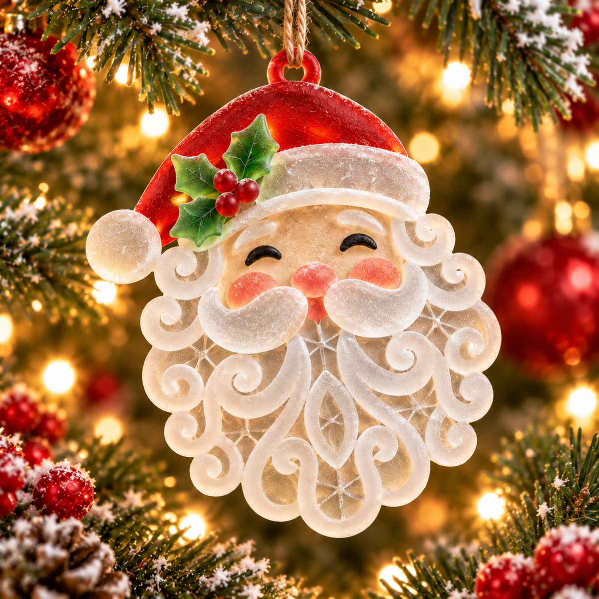 Vintage Frosted Christmas Ornament Collection - image 10