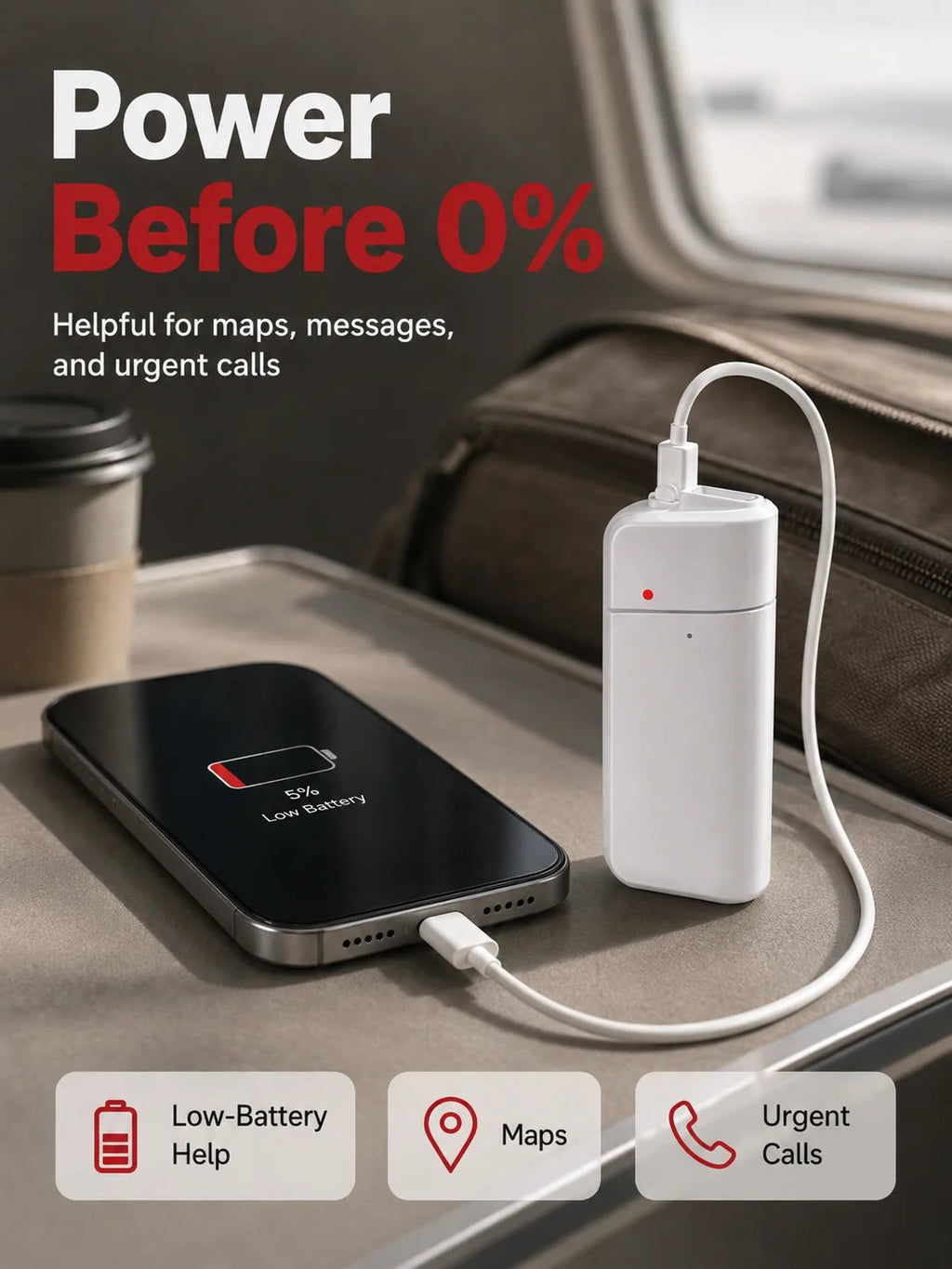 🔋 Emergency Phone Charger – AA Battery Powered USB Backup with LED Flashlight