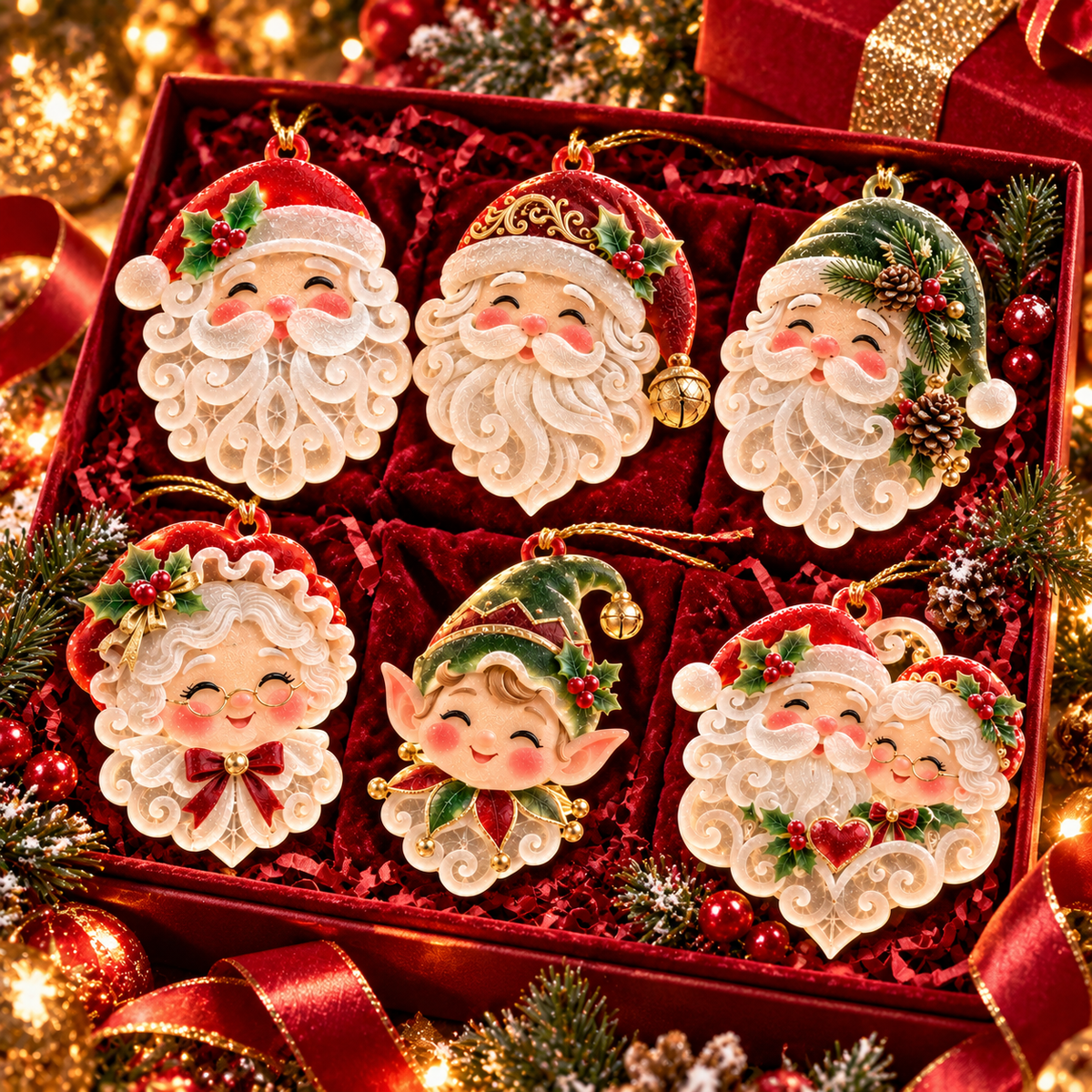 Vintage Frosted Christmas Ornament Collection - image 2
