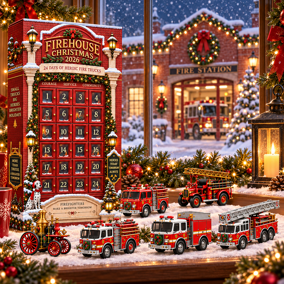 2026 Fire Truck Advent Calendar - 24 Days of Vintage Engines & Rescue Trucks