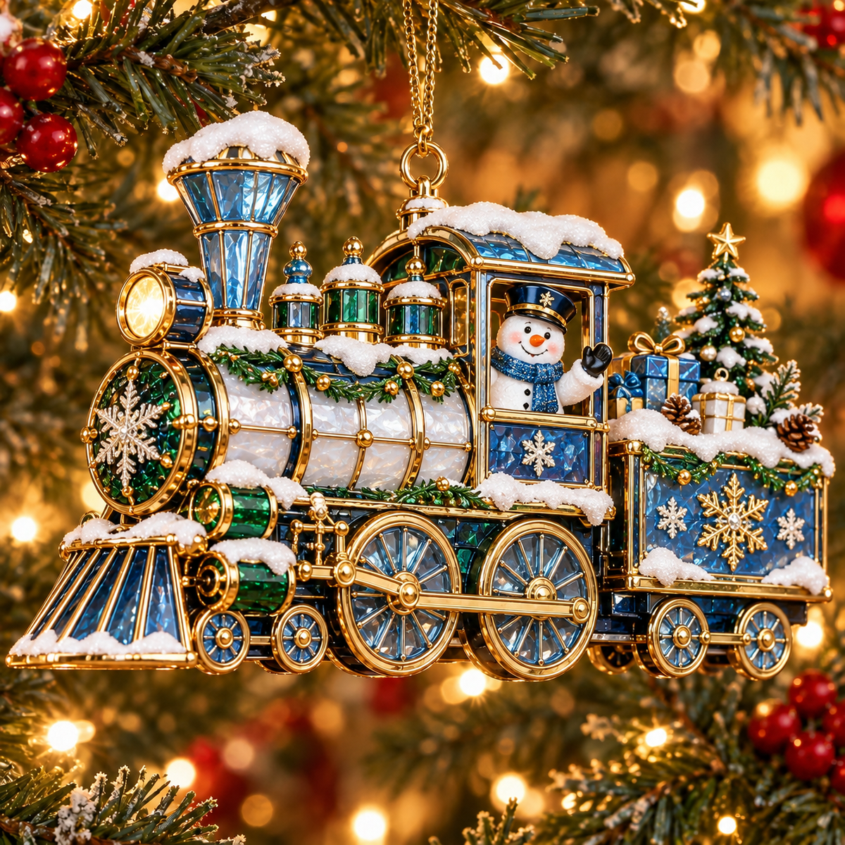 Christmas Magic Express – 6-Piece Vintage Christmas Train Ornament Collection | Santa, Snowman, Nutcracker & More