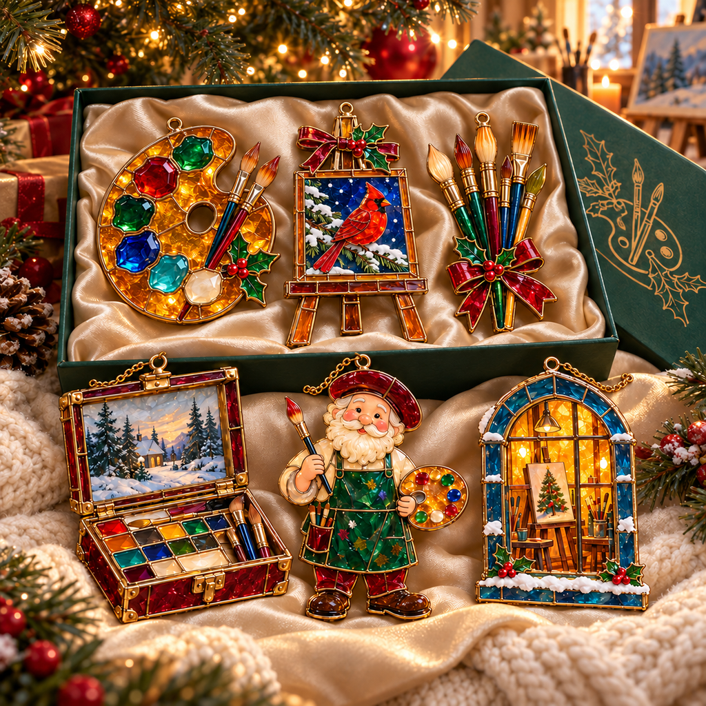 🎨 2026 Christmas Artist Ornaments – Set of 6 Creative Holiday Keepsakes