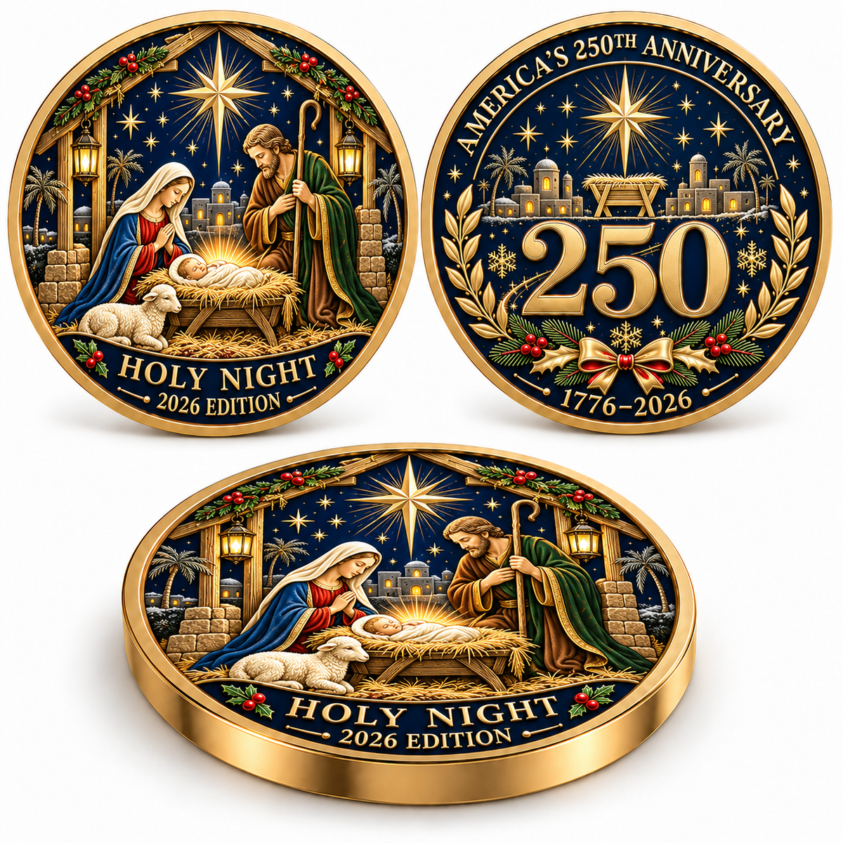2026 Christmas Stories Commemorative Coin Collection – 7 Festive Designs Celebrating the 250th Anniversary