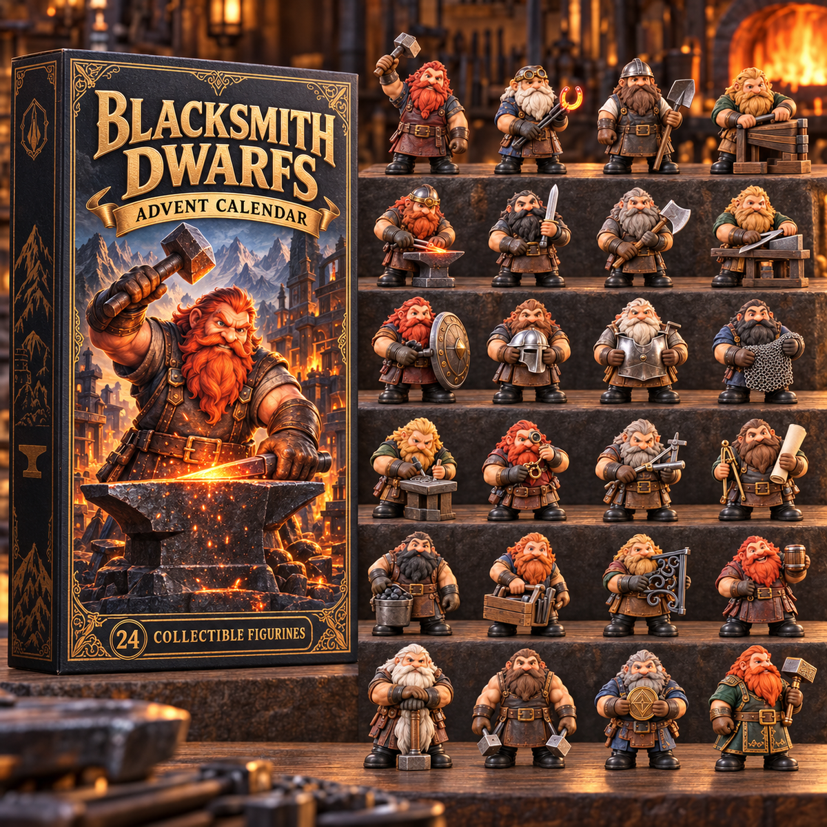 2026 Fantasy Dwarf Blacksmith Workshop 24-Day Advent Calendar
