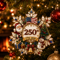USA 250th Anniversary Snowflake Christmas Ornament – Patriotic Holiday Keepsake 1776–2026