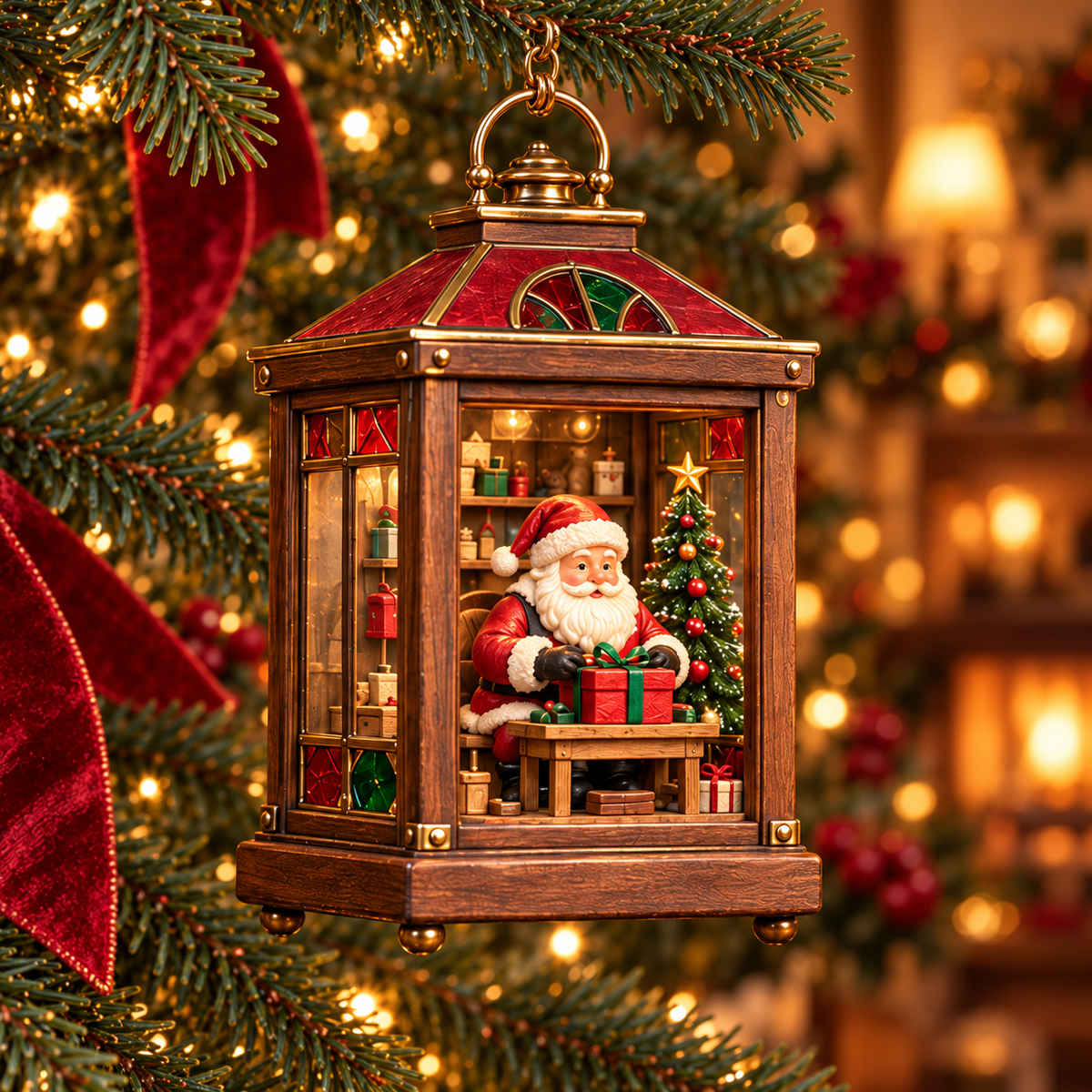 🏮 2026 Christmas Lantern Ornaments – Set of 6 Vintage Holiday Keepsakes