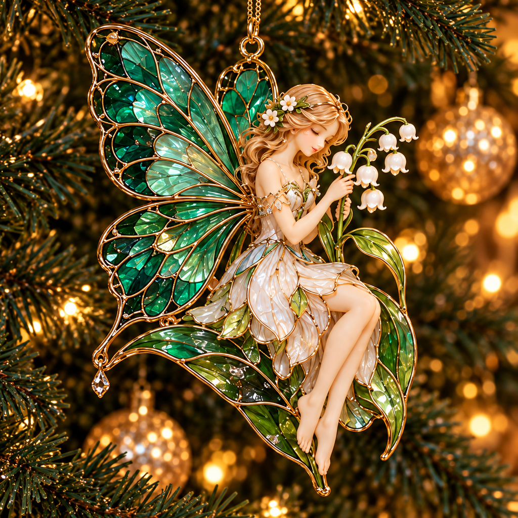 ✨ 2026 Enchanted Stained Glass Fairy Christmas Ornaments – Set of 6