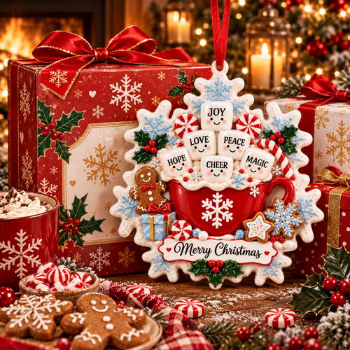 Christmas hot cocoa marshmallow ornament - product image 1