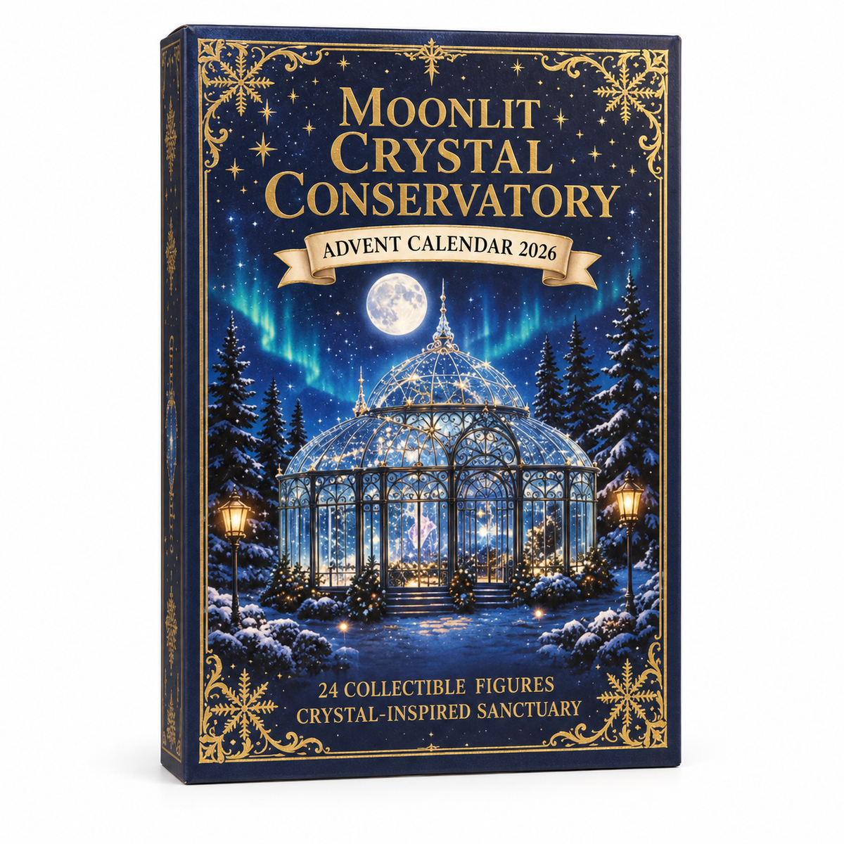 Moonlit Crystal Conservatory 2026 – 24-Day Crystal Miniature Countdown Calendar | Enchanted Winter Collectible Gift Set