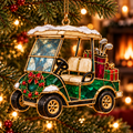 Tee Up the Holidays – Vintage Stained Glass-Style Golf Christmas Ornaments, 6-Piece Set
