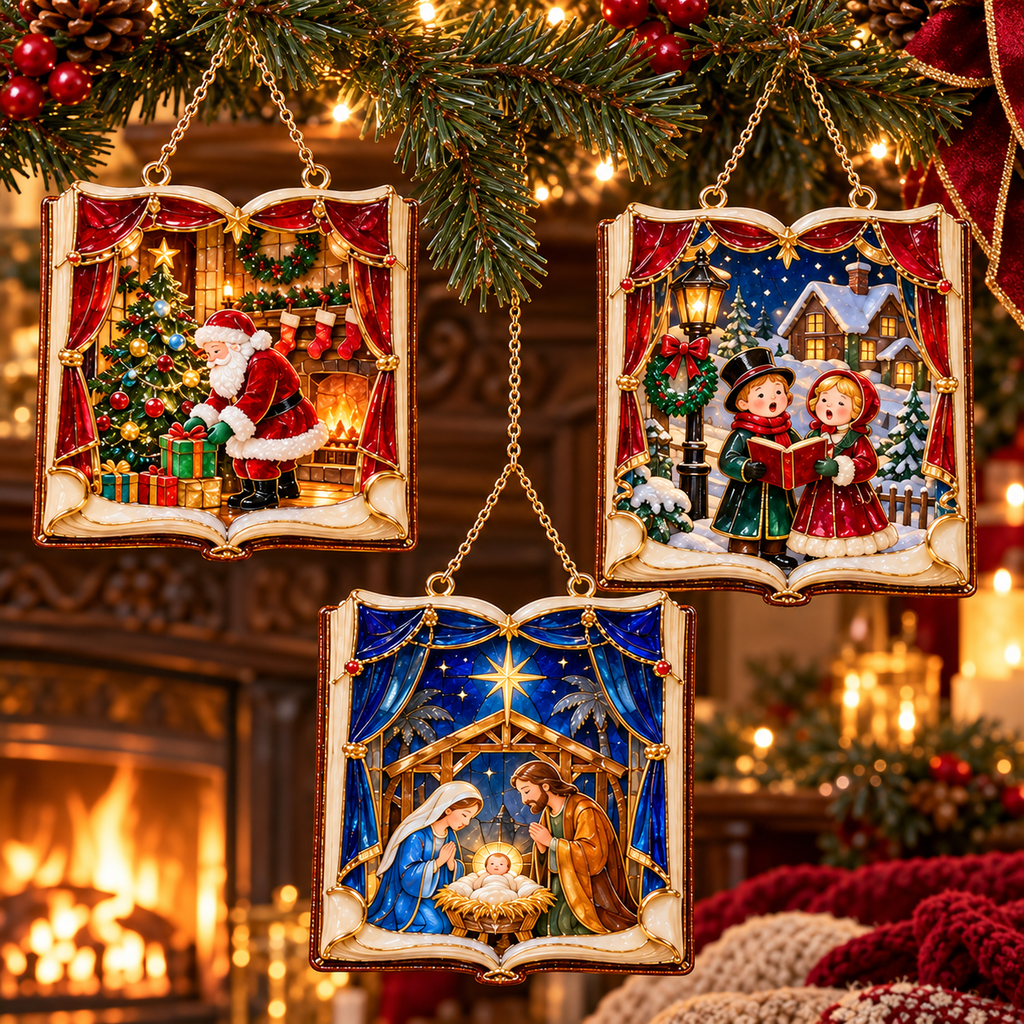 📖 2026 Christmas Storybook Ornaments – Set of 6 Magical Holiday Keepsakes