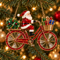 🎄 2026 Vintage Stained Glass Christmas Bicycle Ornaments – Set of 6