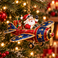 Santa’s Christmas Flight – 6-Piece Vintage Santa Airplane Ornaments Collection | Christmas Tree Decorations & Holiday Gift